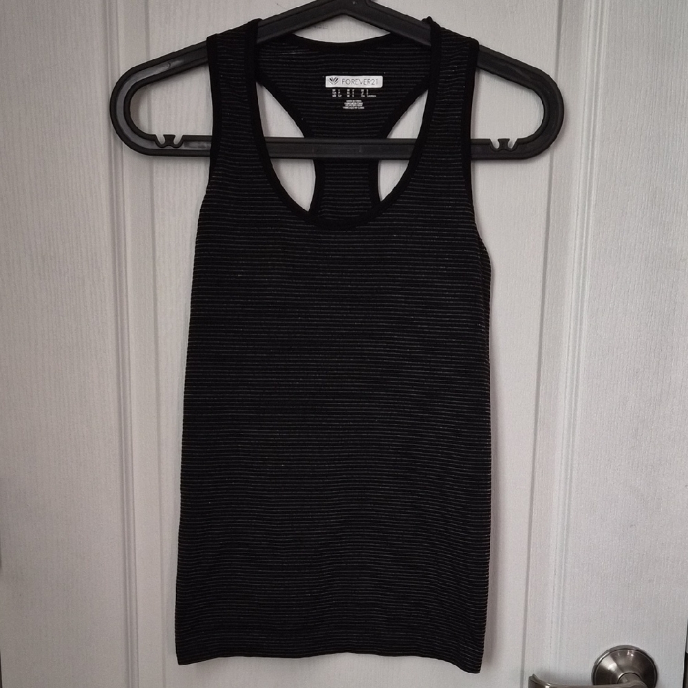 Forever 21 Black Ribbed Tank Top